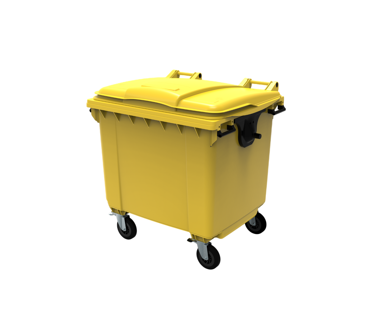 Контейнер для твердих побутових відходів, ESE, 1100 л, з плоскою кришкою, жовтий